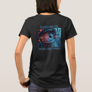 Quantum Eye cosas mujeres camiseta negra espalda