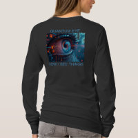 Quantum Eye cosas mujeres negro camiseta manga lar