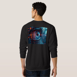 Quantum Eye hombres sudadera negra parte trasera