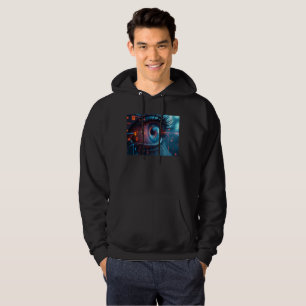 Quantum Eye men sudadera encapuchada negra