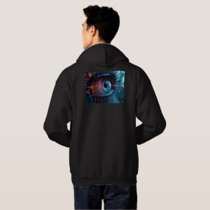 Quantum Eye men sudadera encapuchada negra