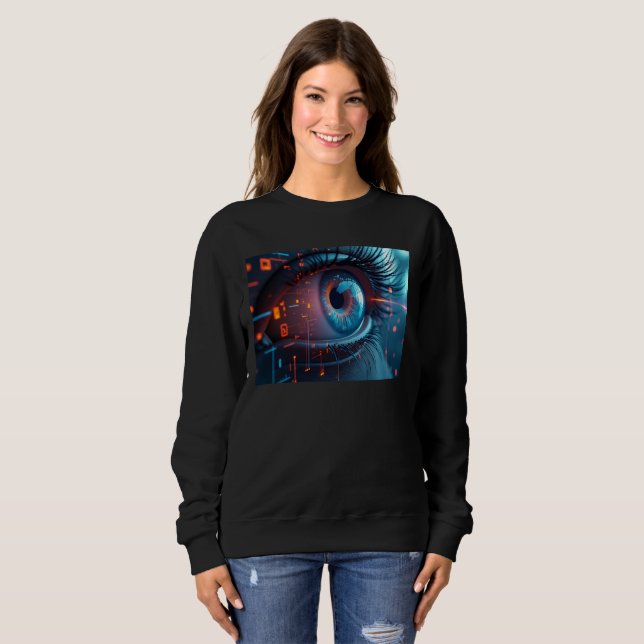 Quantum Eye mujeres sudadera negra (Anverso completo)