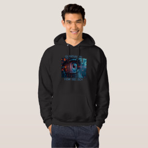Quantum Eye Tech hombres sudadera encapuchada negr