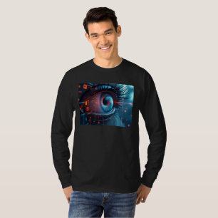 Quantum Ojo hombres camiseta negra de manga larga