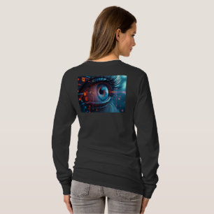 Quantum Ojo mujeres camiseta negra de manga larga