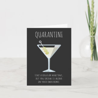 Quarantini Martini: Graciosa tarjeta social de dis