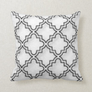 "QUATREFOIL BLANCOS CREAN EL COJÍN DECORATIVO PAR