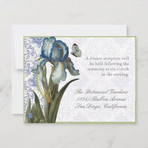Quatrefoil Delft Blue Iris - Invitación a la recep