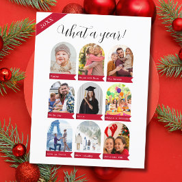Qué año, 9 collage de fotos Tarjeta postal familia