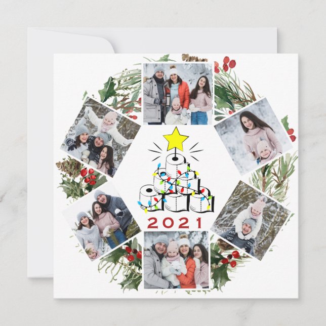 Qué año de cuarentena, foto de árbol de Navidad 6 (Anverso)