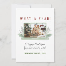 ¡Qué Año! Festividad fotográfica simple de Año Nue