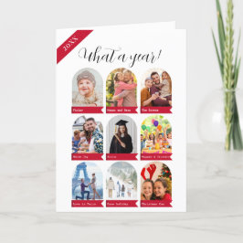 Qué año, tarjeta navideña de 9 fotos
