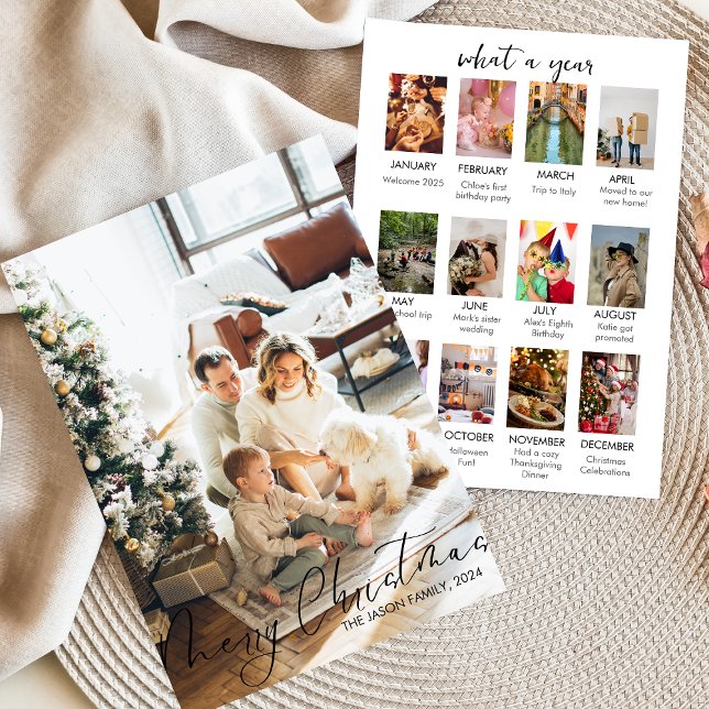 Qué año Tarjeta simple de Navidades de collage de  (Subido por el creador)