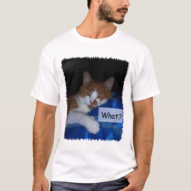 ¿Qué? Camiseta de humor para gatos (Anverso)