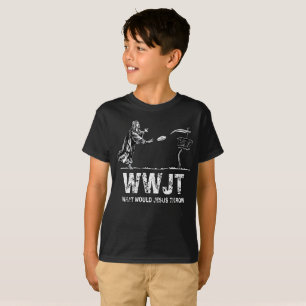Qué camiseta del golf del disco del tiro de Jesú