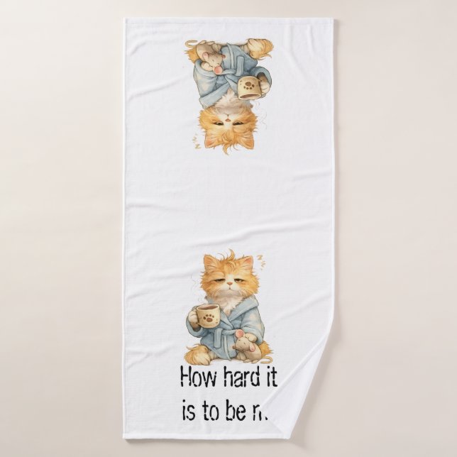 Que Dificil Ser Yo Funny Tired Cat 3-Piece Towel S (Toalla de baño)