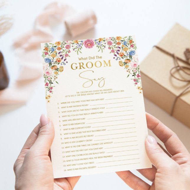 ¿Qué dijo el Groom Say? | Tarjeta de juego Bridal  (Subido por el creador)