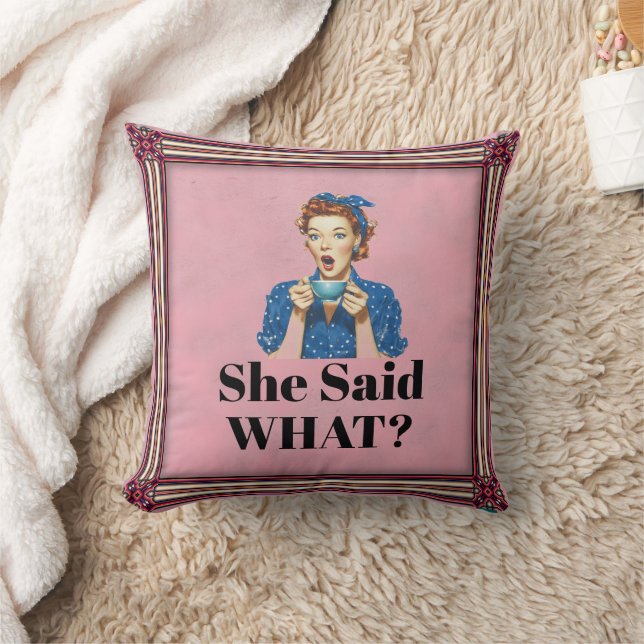 ¿Qué dijo ella? Almohada decorativa (Manta)