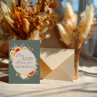 Que Dios te Bendiga Abundantemente – Tarjeta Flora
