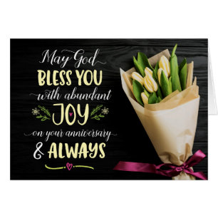 Que Dios te bendiga con alegría en tu aniversario