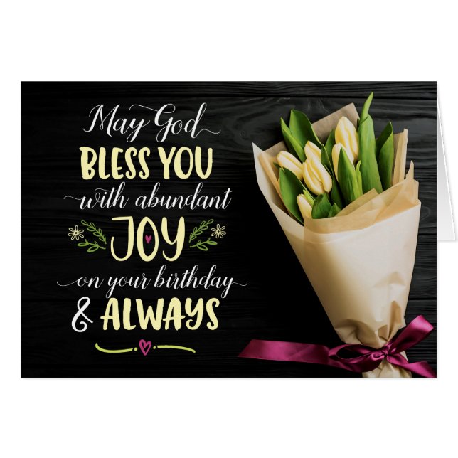 Que Dios te bendiga con alegría en tu cumpleaños (Anverso (Horizontal))