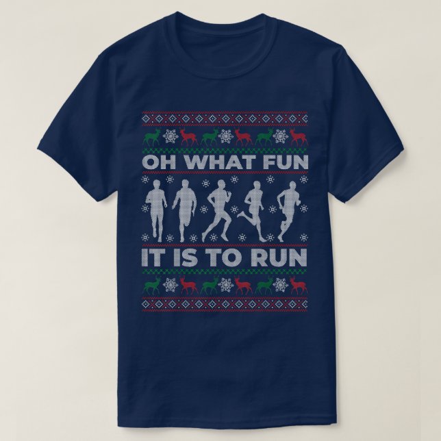 Qué Diversión Es Correr Navidades Feo Sweater Gi (Diseño del anverso)