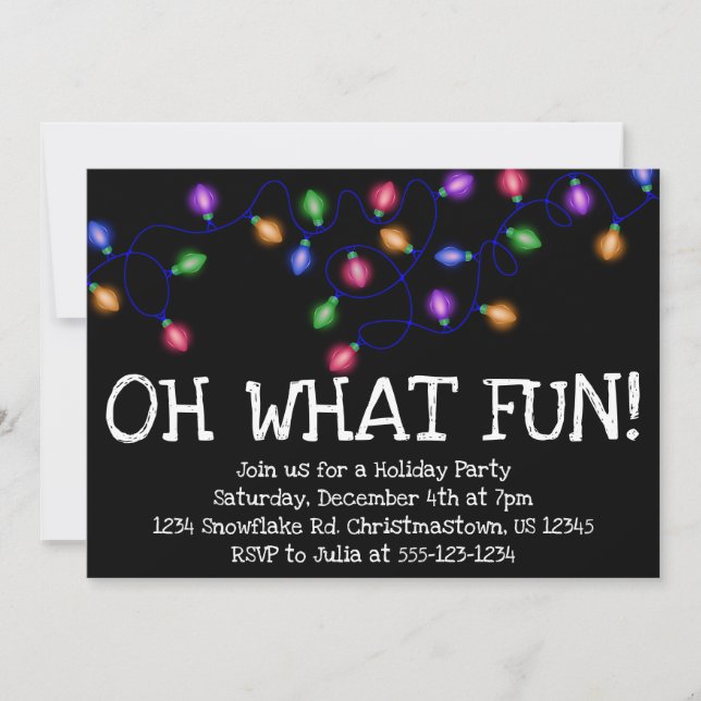 ¡Qué Diversión! Invitación de fiesta de vacaciones (Anverso)