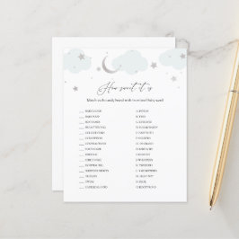 Qué dulce es la tarjeta de juego de Baby Shower Ca