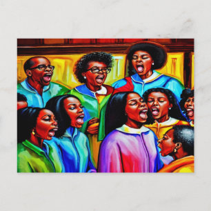 Que el coro canta la postal cristiana