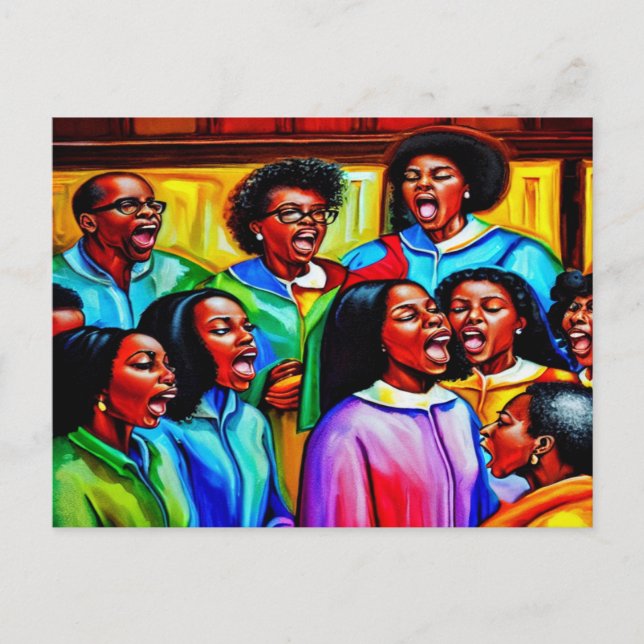 Que el coro canta la postal cristiana (Anverso)