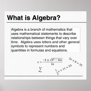 ¿Qué es el álgebra? Póster