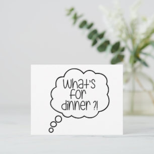 ¿Qué es para cenar? Postal de oferta divertida