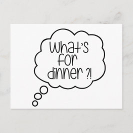 ¿Qué es para cenar? Postal de oferta divertida