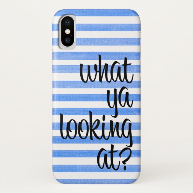 ¿Qué estás mirando al Funda de iPhone X a rayas? (Reverso)