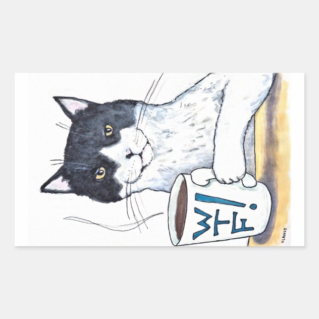 Qué felino grandes pegatinas (Anverso)