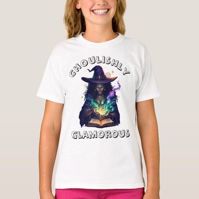 ¡Qué glamuroso! Camiseta de bruja de Halloween (Anverso)