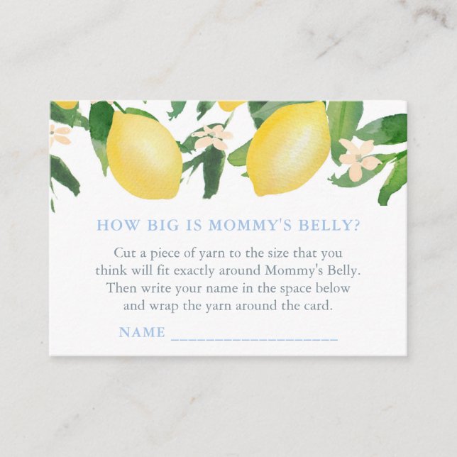 Qué grande es la tarjeta de juego Baby Shower de B (Anverso)