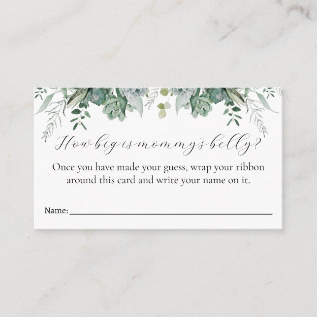 Qué grande es la tarjeta de juego Baby Shower de B (Anverso)