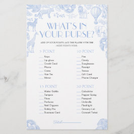 ¿Qué hay en tu bolso? Tarjeta de juego Baby Shower