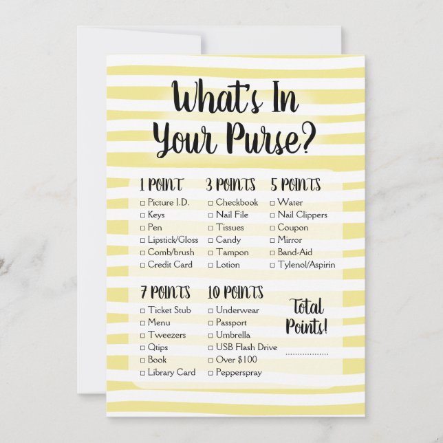 ¿Qué hay en tu juego de bolso? (Anverso)