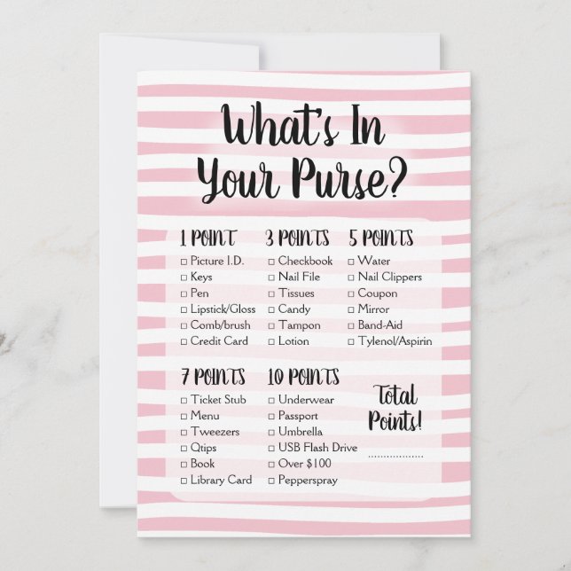 ¿Qué hay en tu juego de bolso? (Anverso)