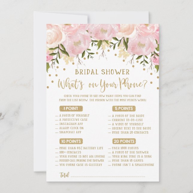 ¿Qué hay en tu teléfono juego de despedida de solt (Anverso)