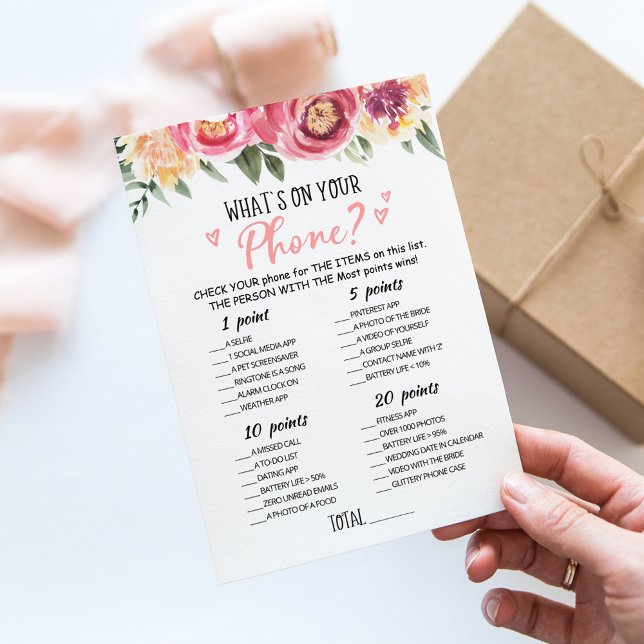 Qué hay en tu teléfono Tarjeta Editable Bridal Sho (Subido por el creador)