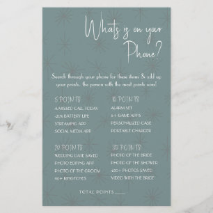 ¿Qué hay en tu teléfono? Volante de tarjeta de jue