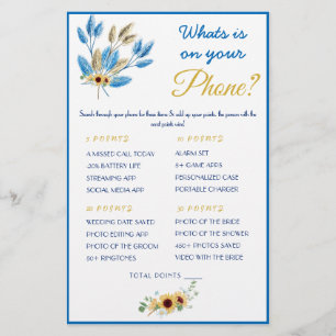 ¿Qué hay en tu teléfono? Volante de tarjeta de jue