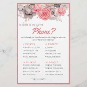 ¿Qué hay en tu teléfono? Volante de tarjeta de jue