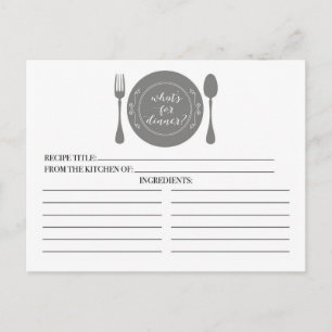 ¿Qué hay para la cena de las tarjetas de recetas d