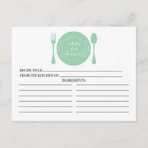 ¿Qué hay para la cena de las tarjetas de recetas d