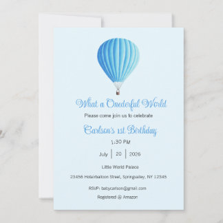 Qué invitación al mundo Onederful, 1er cumpleaños