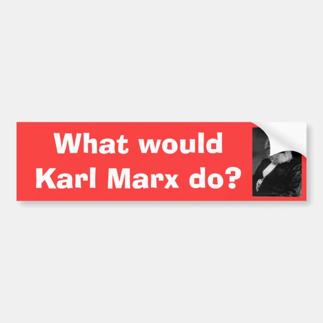 ¿Qué Karl Marx haría? pegatina para el parachoques (Frente)